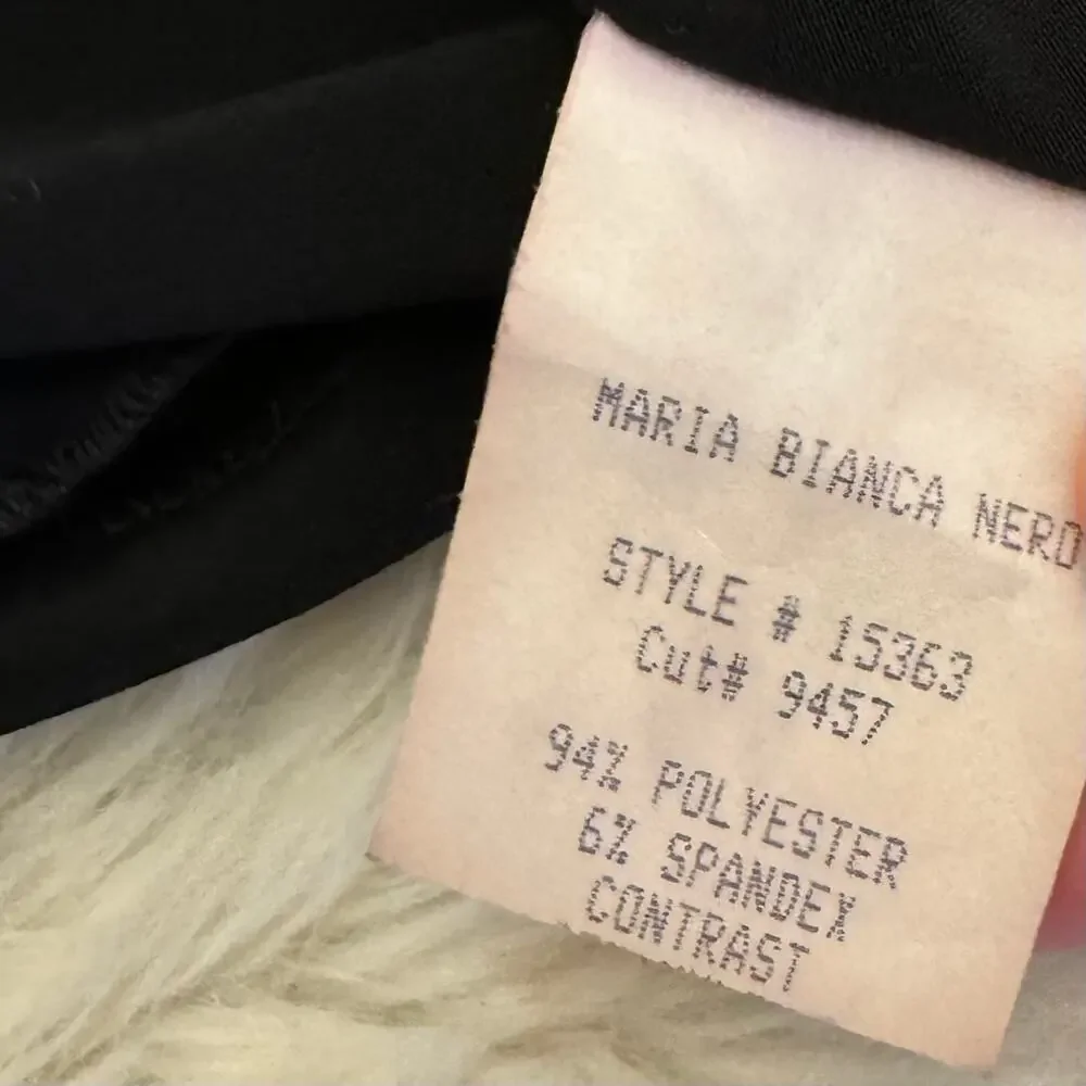 Maria Bianca Nero Black 3/4 Sleeve Lace Back Shift Dress Small NWOT